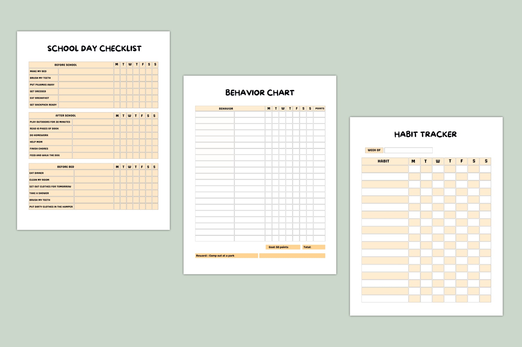 Smart Kids Reward Charts Planner