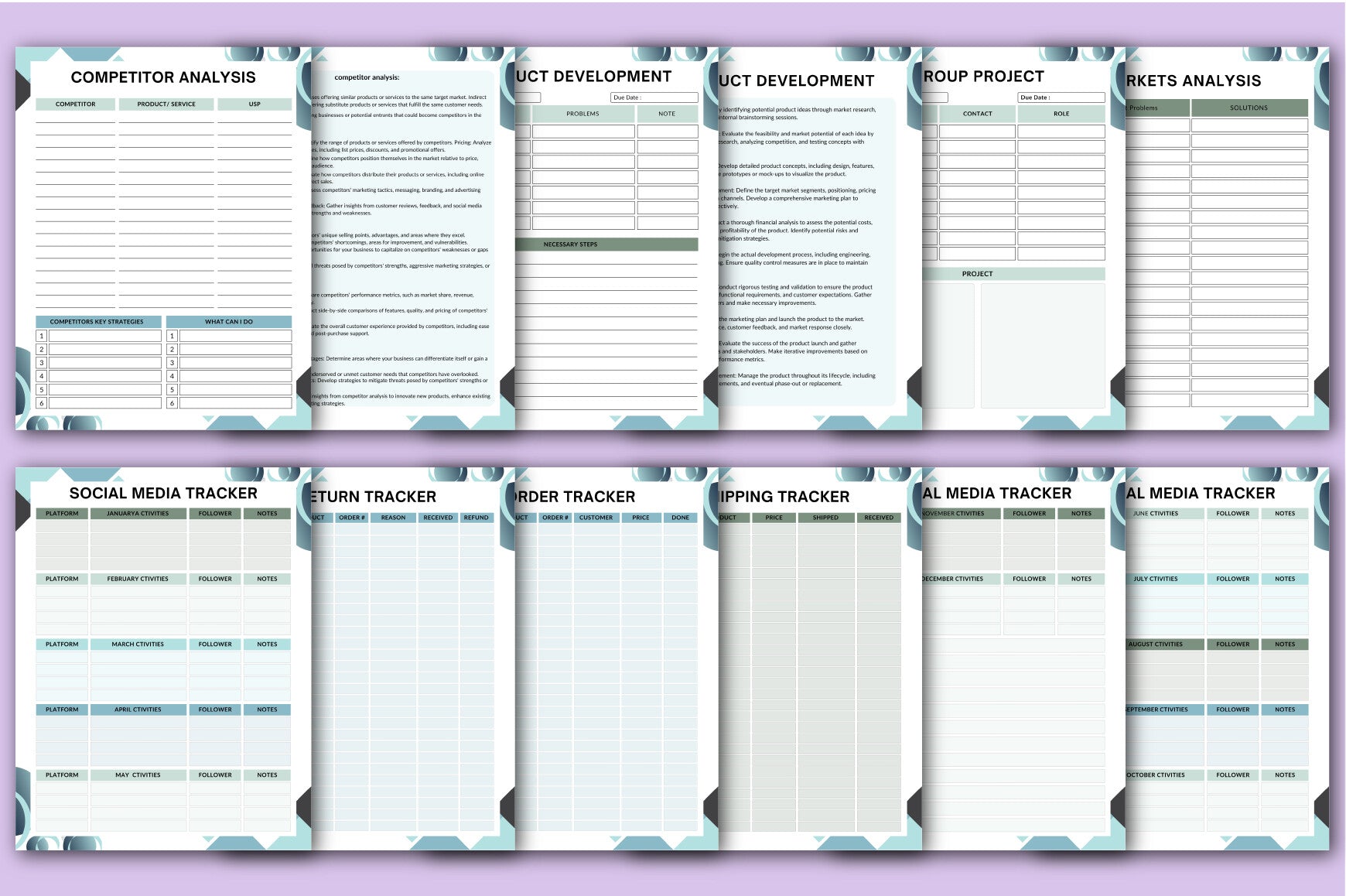 Customized Business Workbook