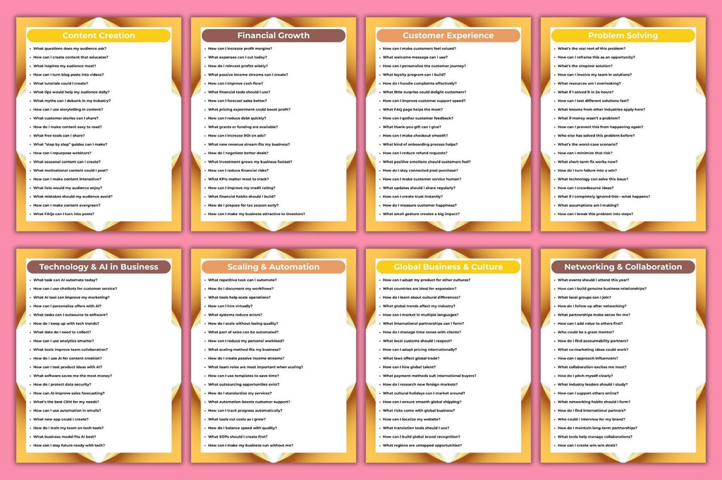 Business Brainstorm Prompts