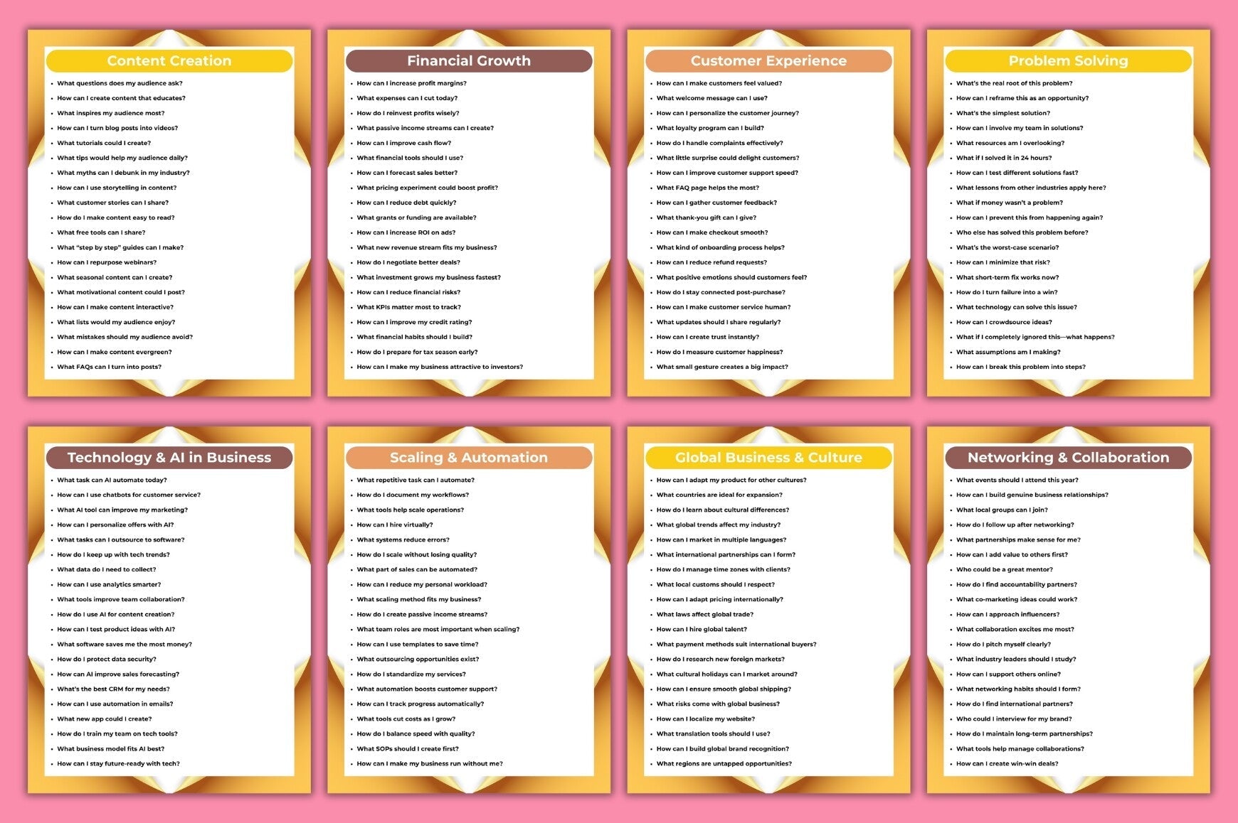 Business Brainstorm Prompts
