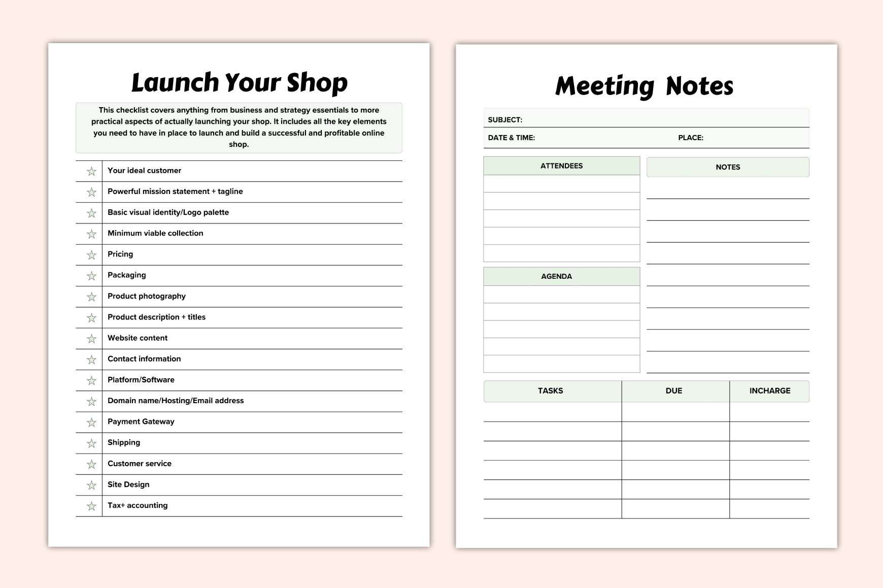 Handmade Craft Business Planner