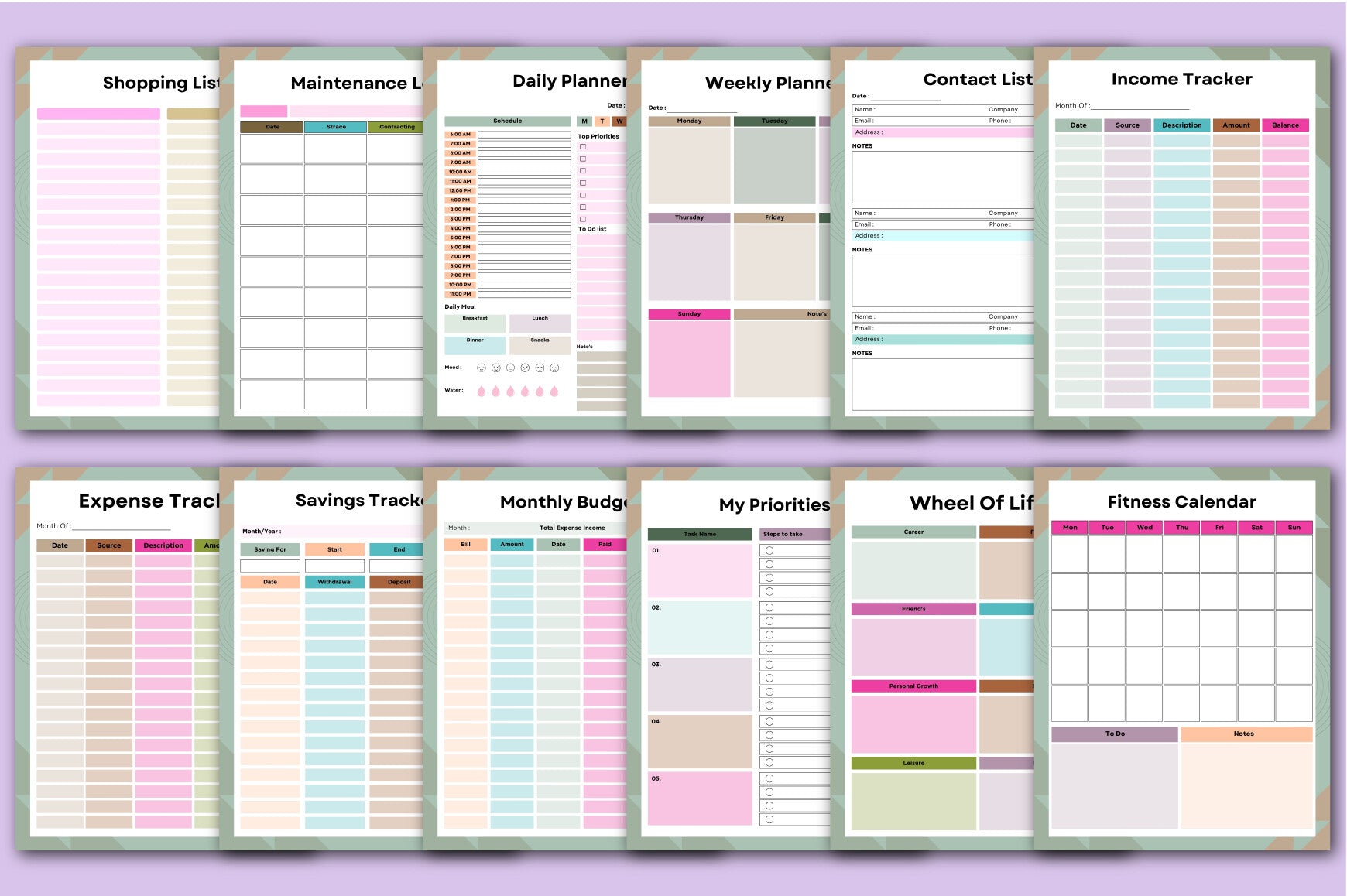 Home Management Binder Planner