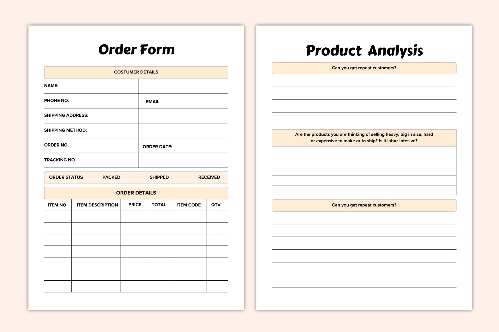 Craft Seller Business Planner