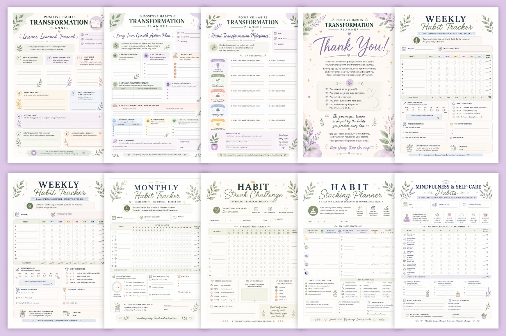 Positive Habits Transformation Planner