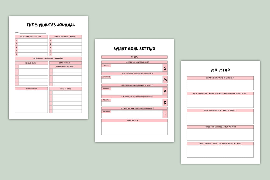 Mind Balance ADHD Anxiety Journal with printable anxiety management pages