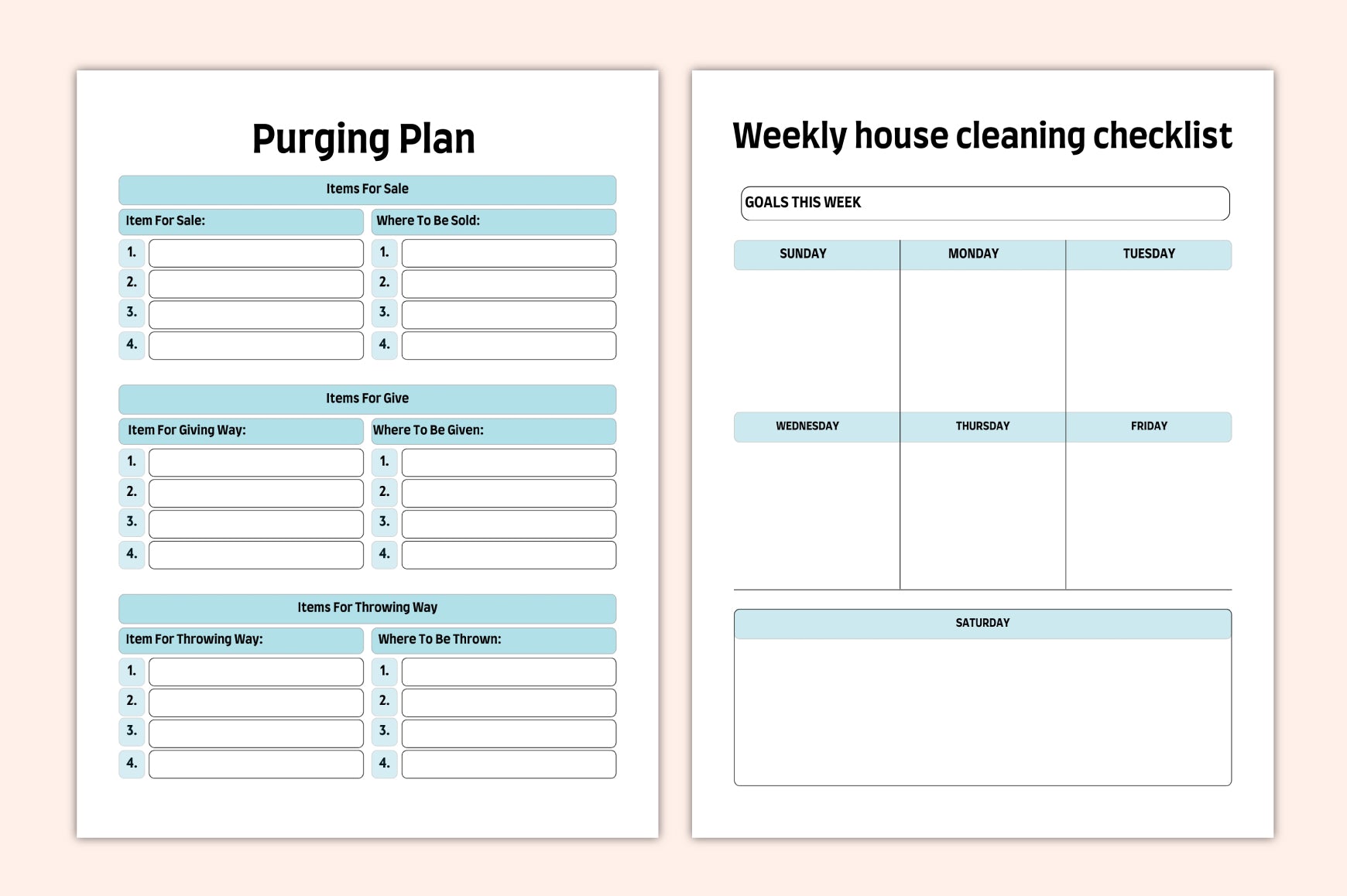 Home Reset Decluttering Planner