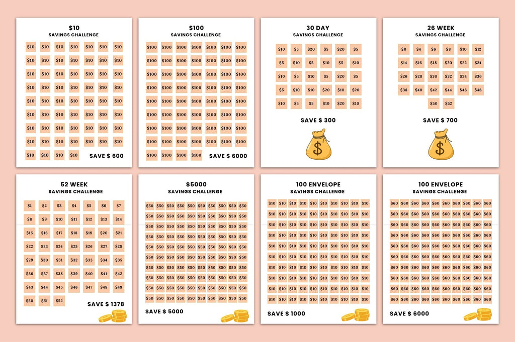 Money Saving Challenges Planner