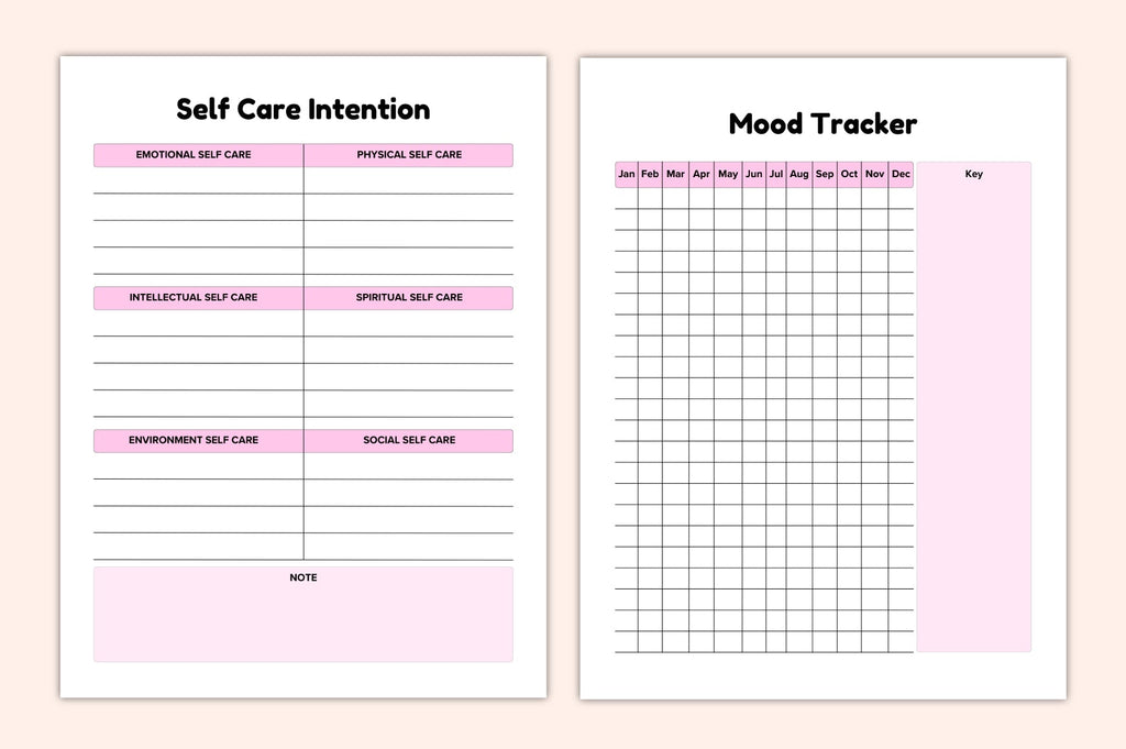 ADHD Self-Care Productivity Planner printable planner and tracker