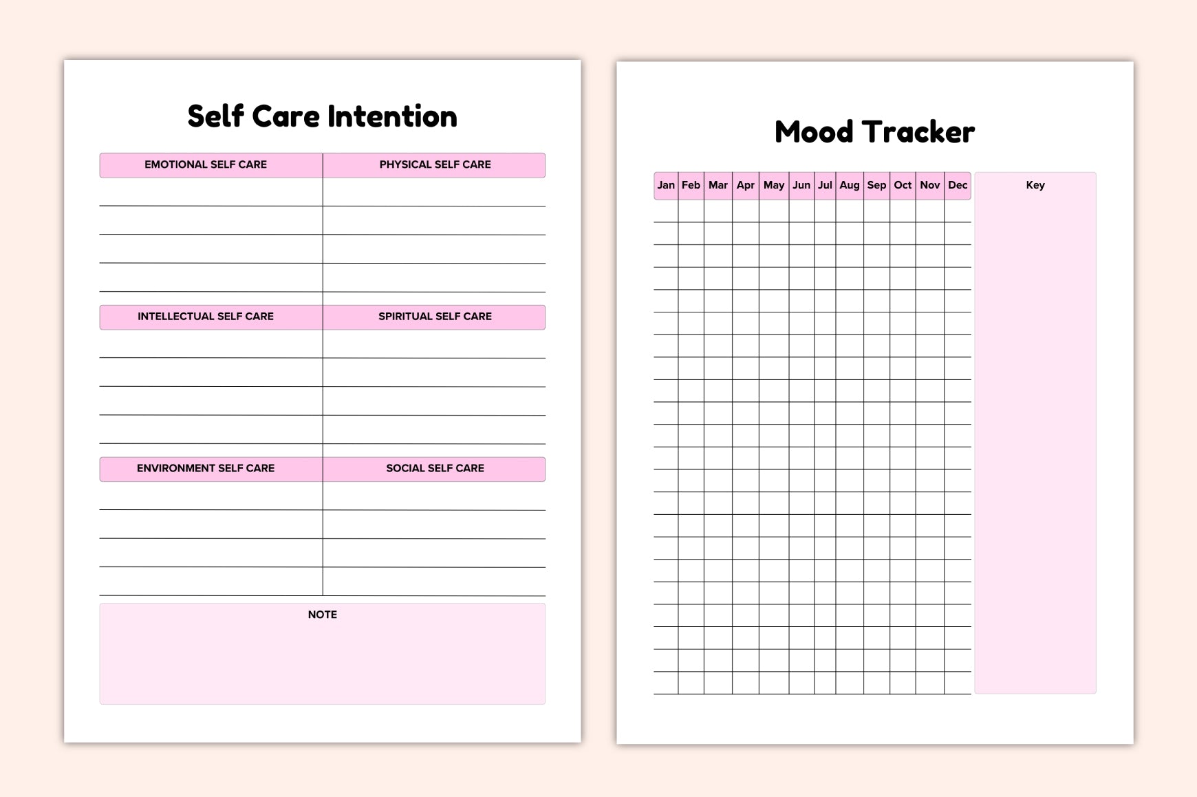 ADHD Self-Care Productivity Planner printable planner and tracker