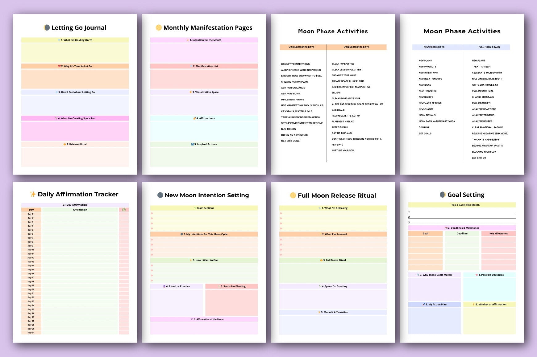 Manifestation Moon Cycle Planner