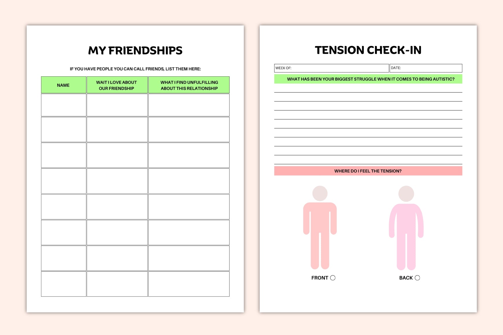 Mindful Routine Planner for Autism printable schedule and calming activities