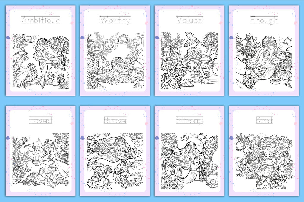 Cute Mermaid Coloring Book