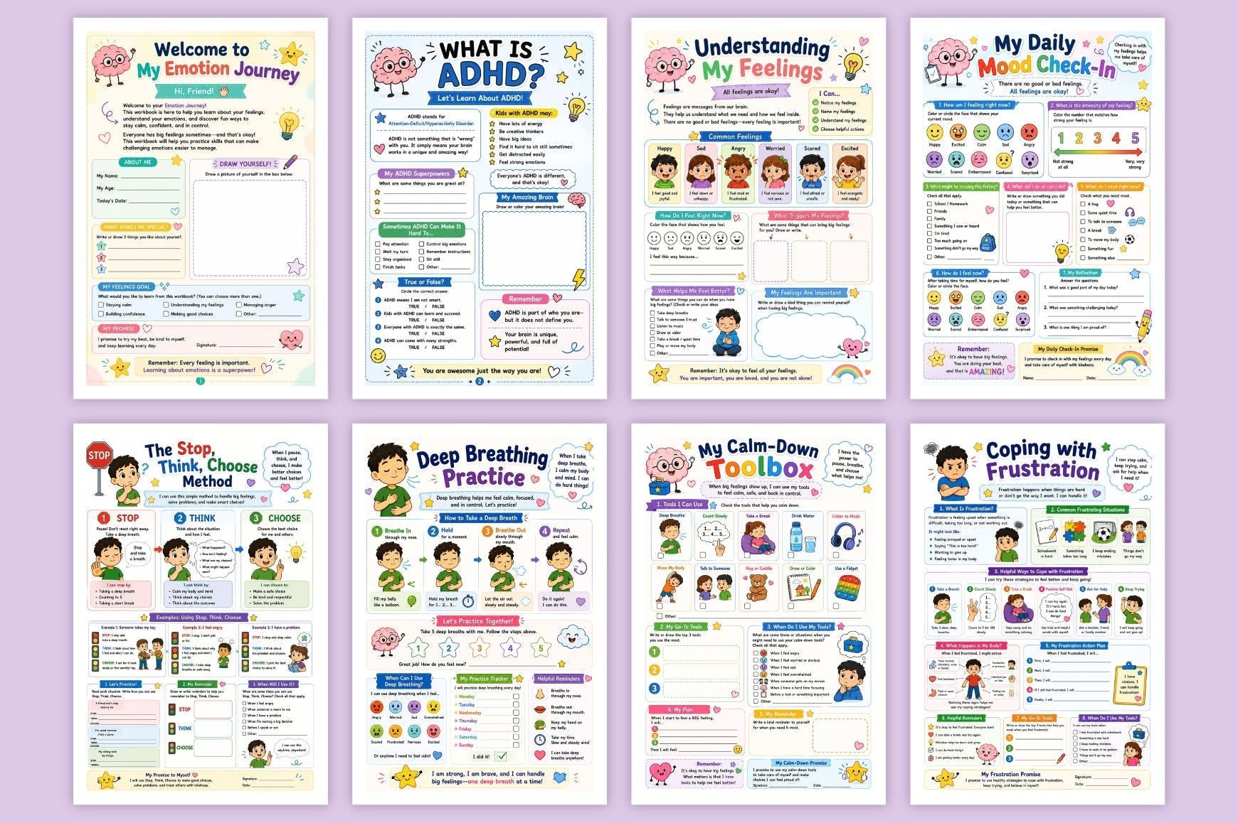 Adhd Emotional Regulation For Kids Workbook
