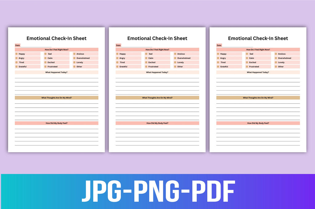 Daily Emotional Check-In Sheet Planner