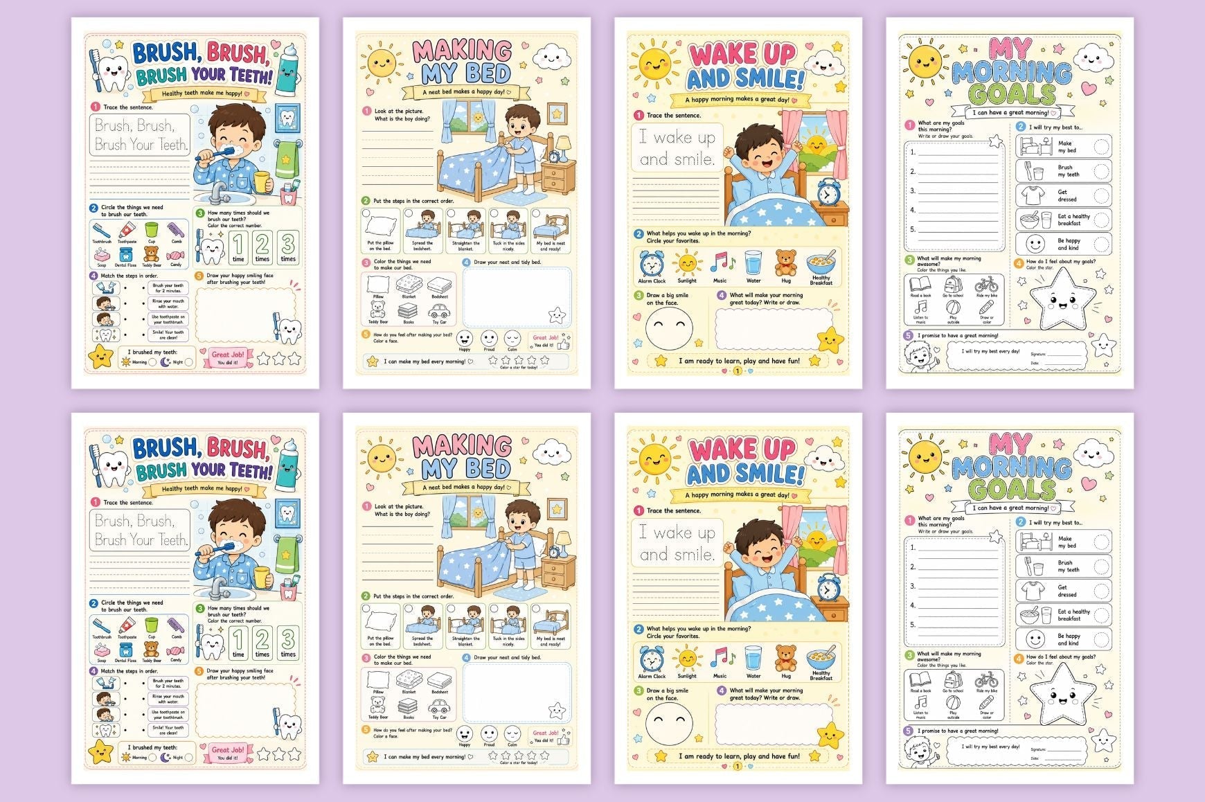 My Morning Routine For Kids Workbook