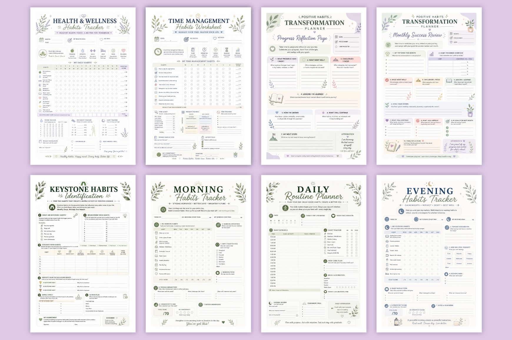 Positive Habits Transformation Planner