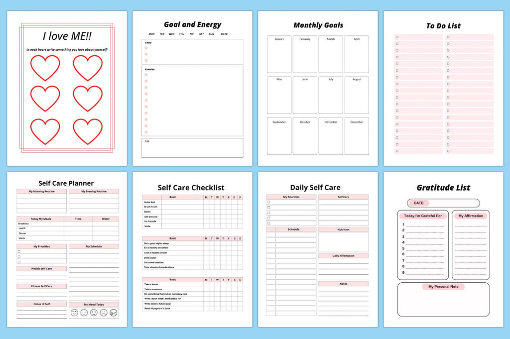 Editable Self-Growth Planner