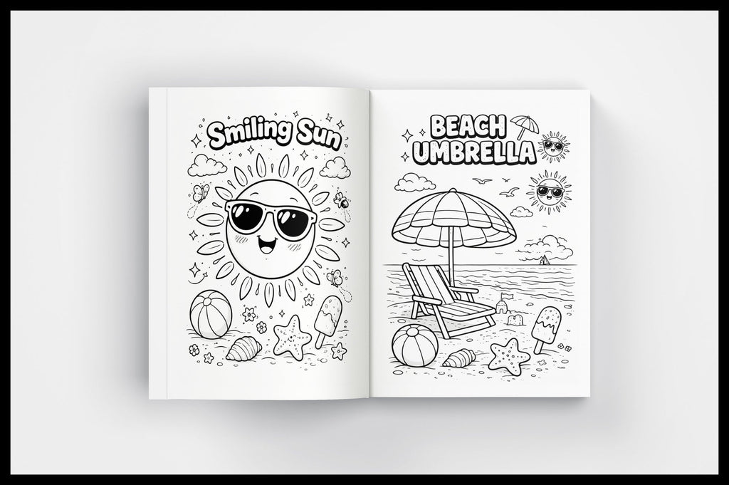 Summer Coloring Activities for Kids Workbook