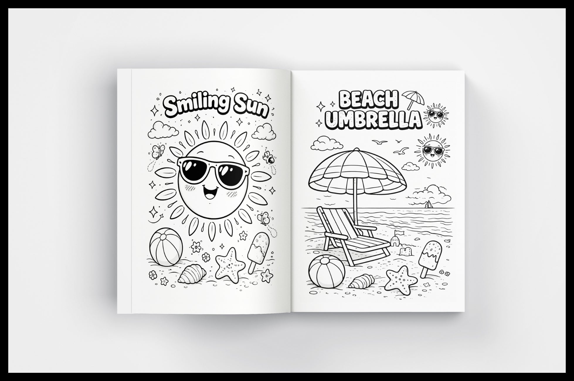 Summer Coloring Activities for Kids Workbook
