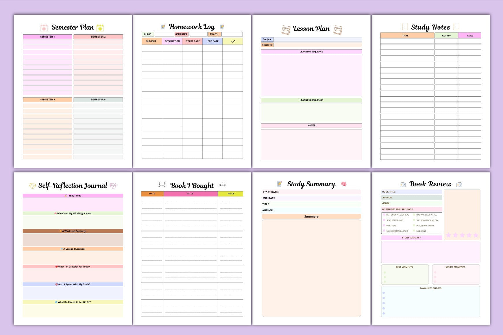 Study Glow Up Planner: Boost Your Academic Success