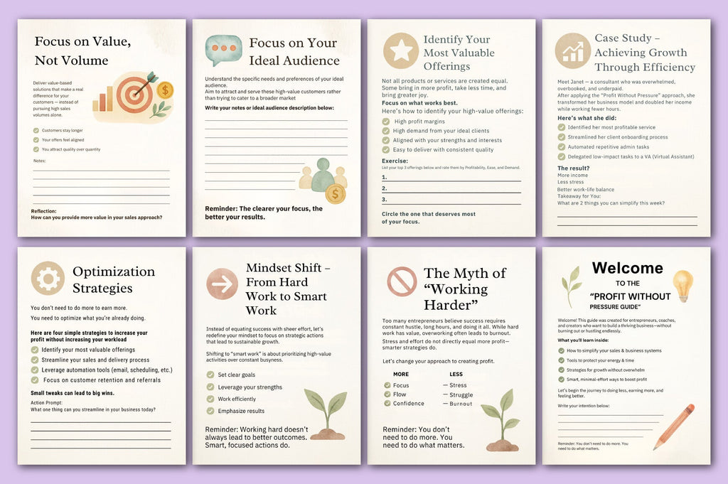 Profit Without Pressure: Guide Planner