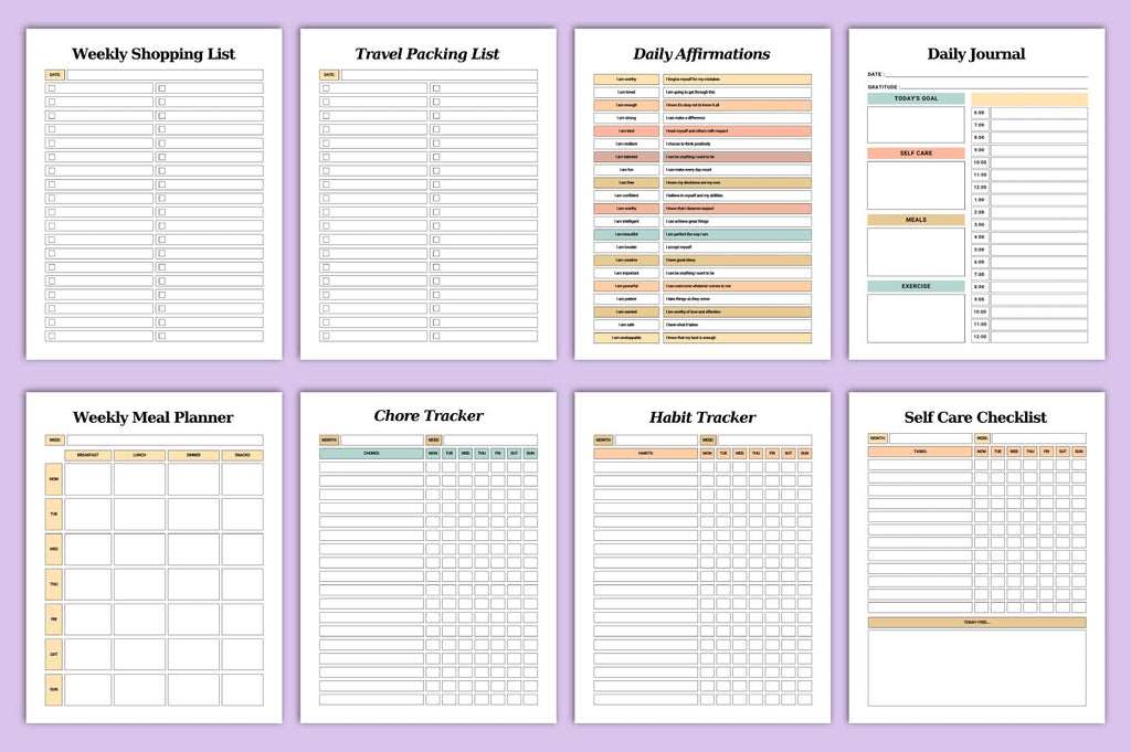 Self Care Planner