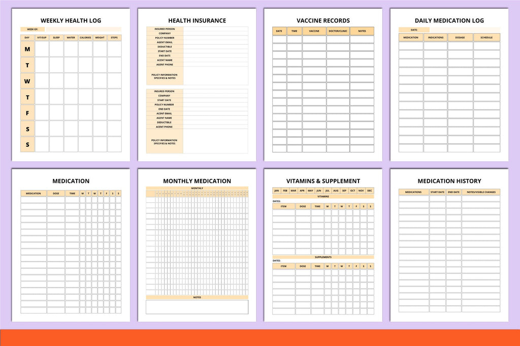 Family Medical Binder Planner