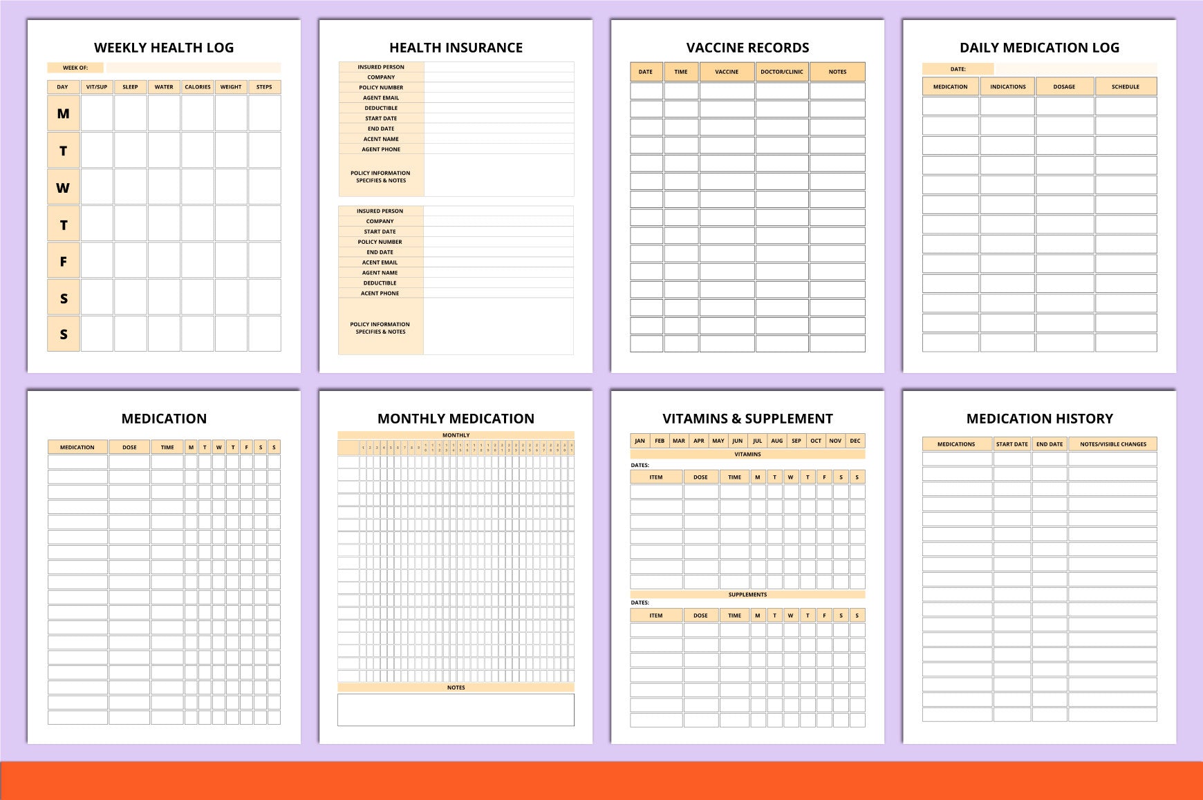 Family Medical Binder Planner