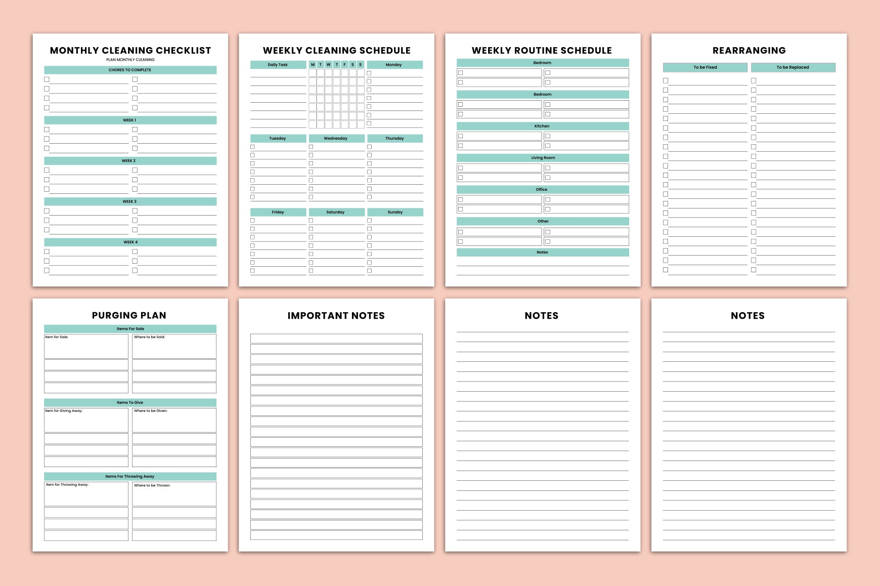 Decluttering Cleaning Planner Guide