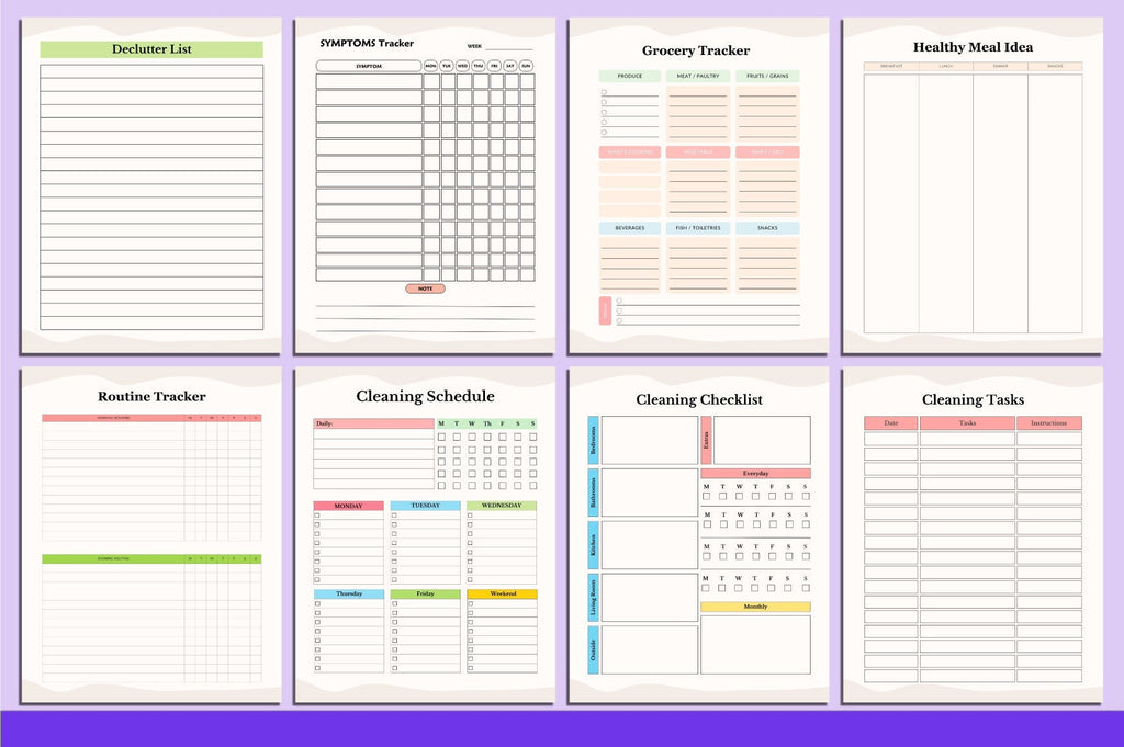 ADHD Printable Planner including goal planner and habit tracking pages