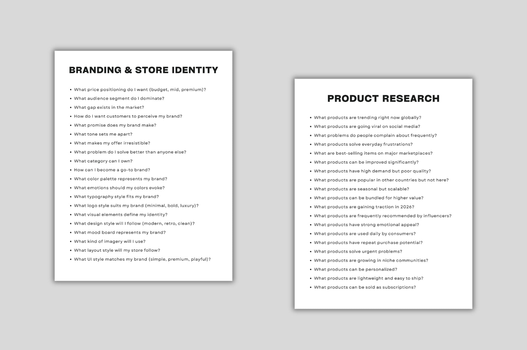 Online Store Business Prompts