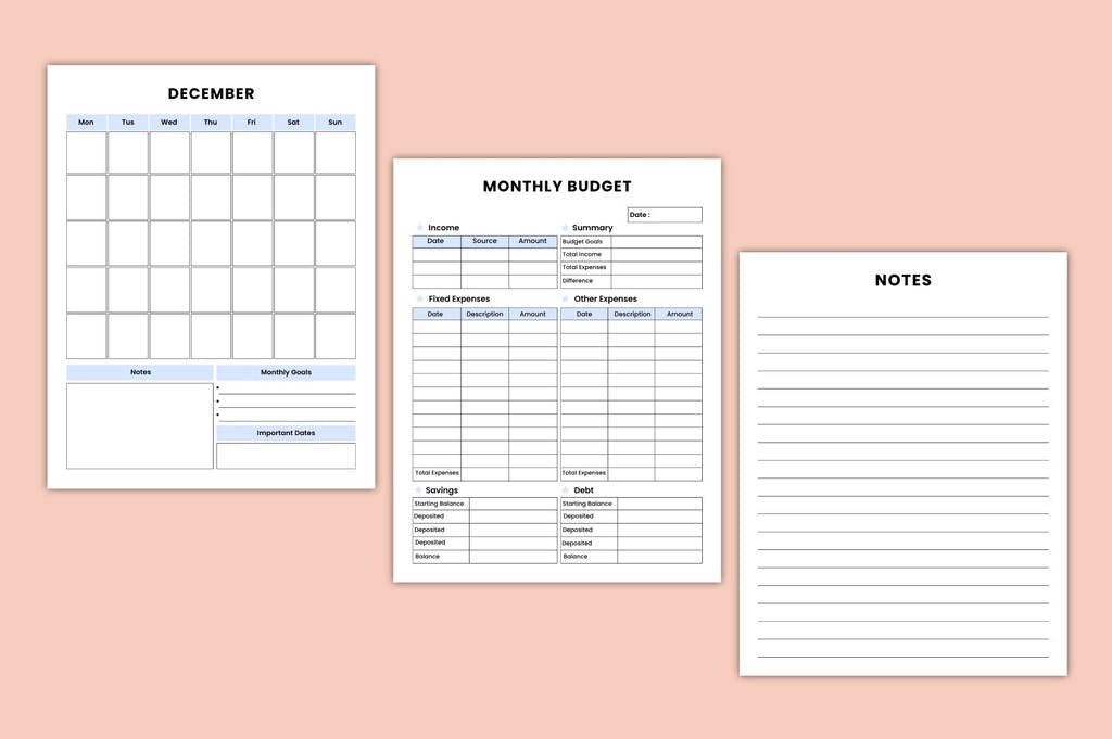 Monthly Budget Journal