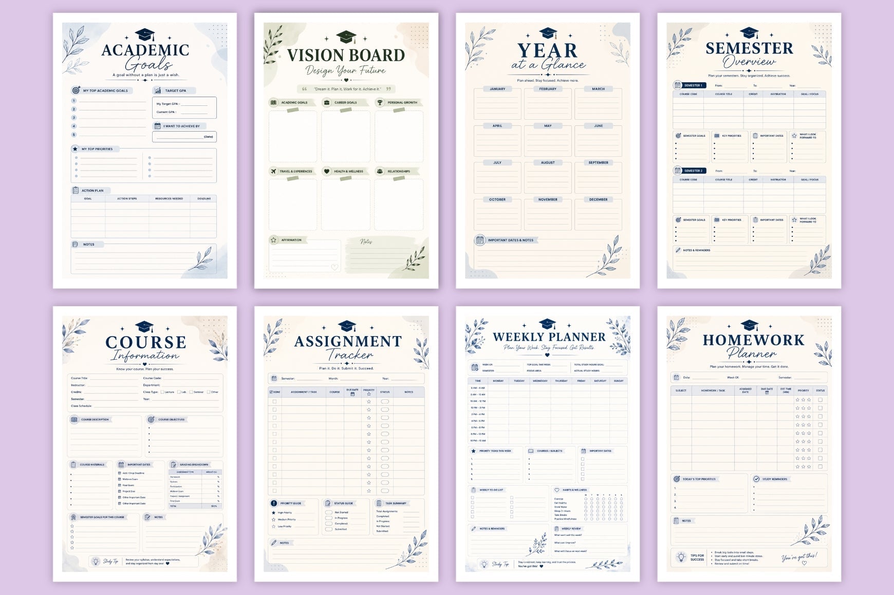 Academic Success For Students Planner