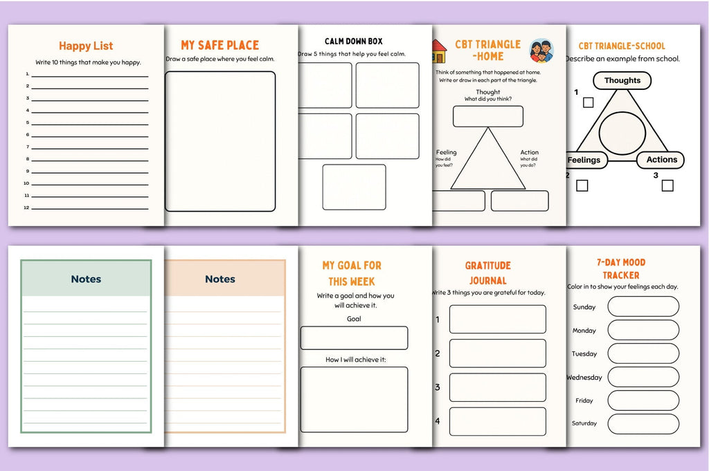 CBT Worksheets for Kids Planner