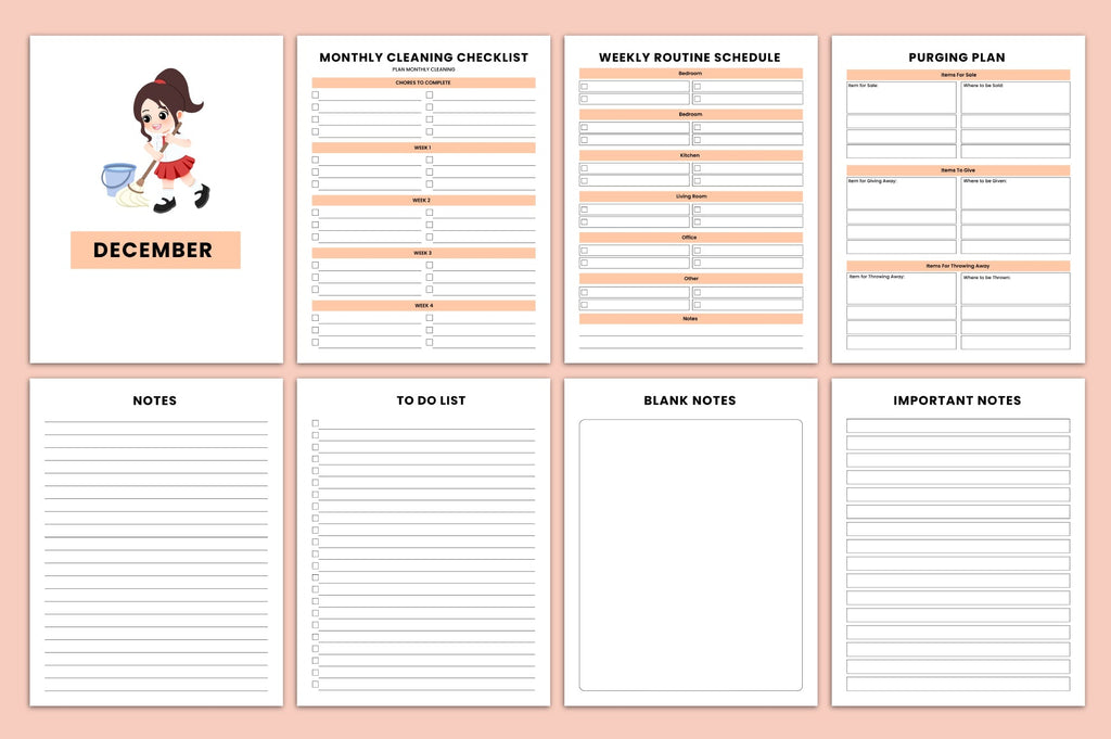 Yearly Home Cleaning Routine Journal