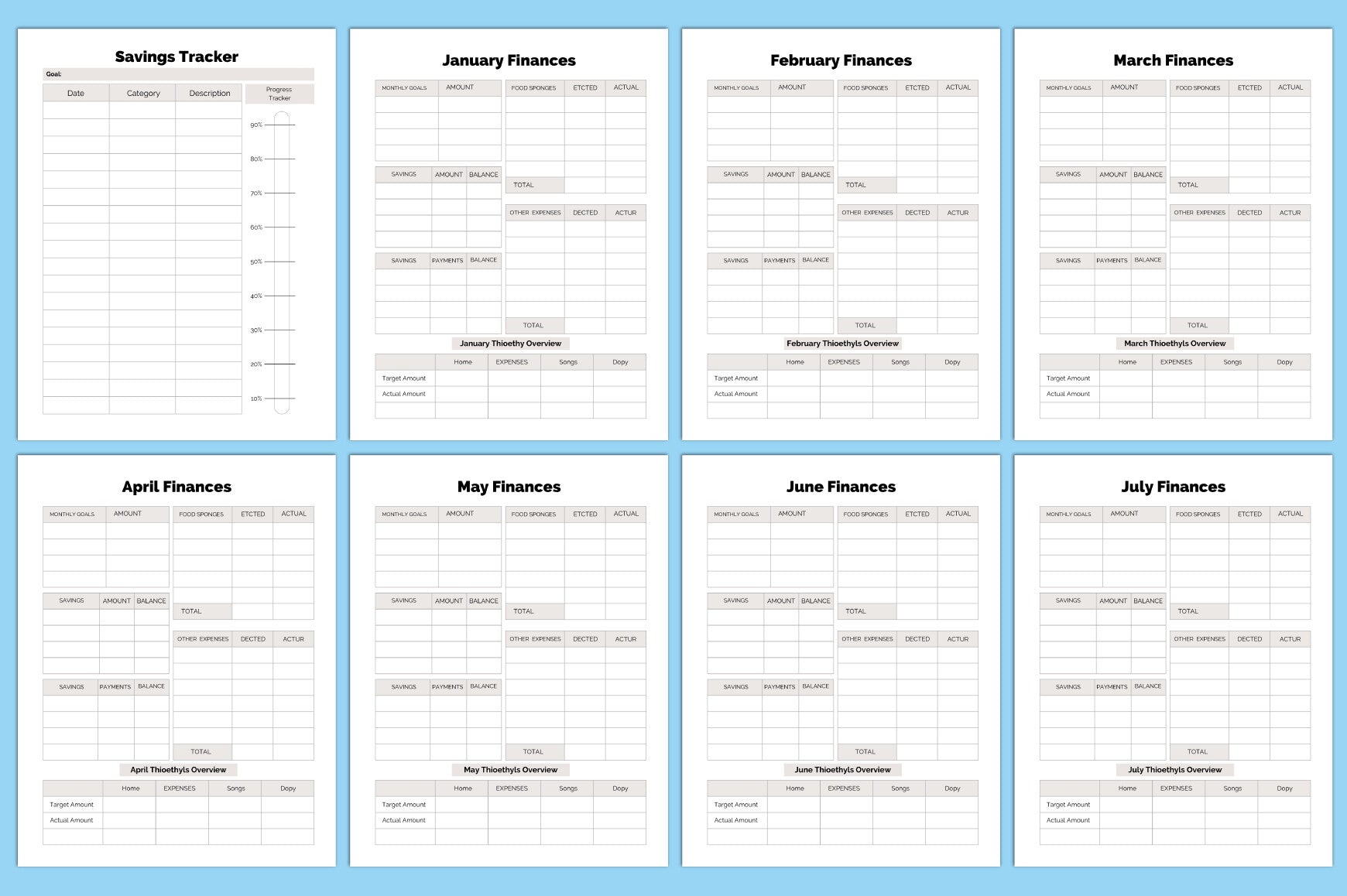 Editable Personal Finance Planner