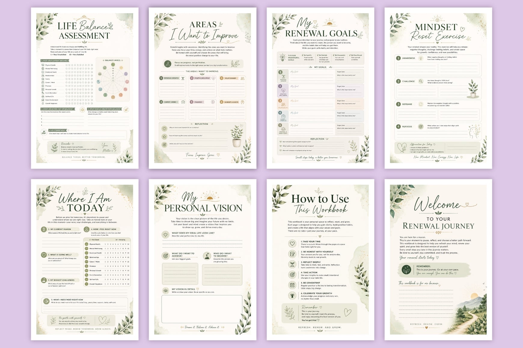 Refresh Renew And Grow Workbook