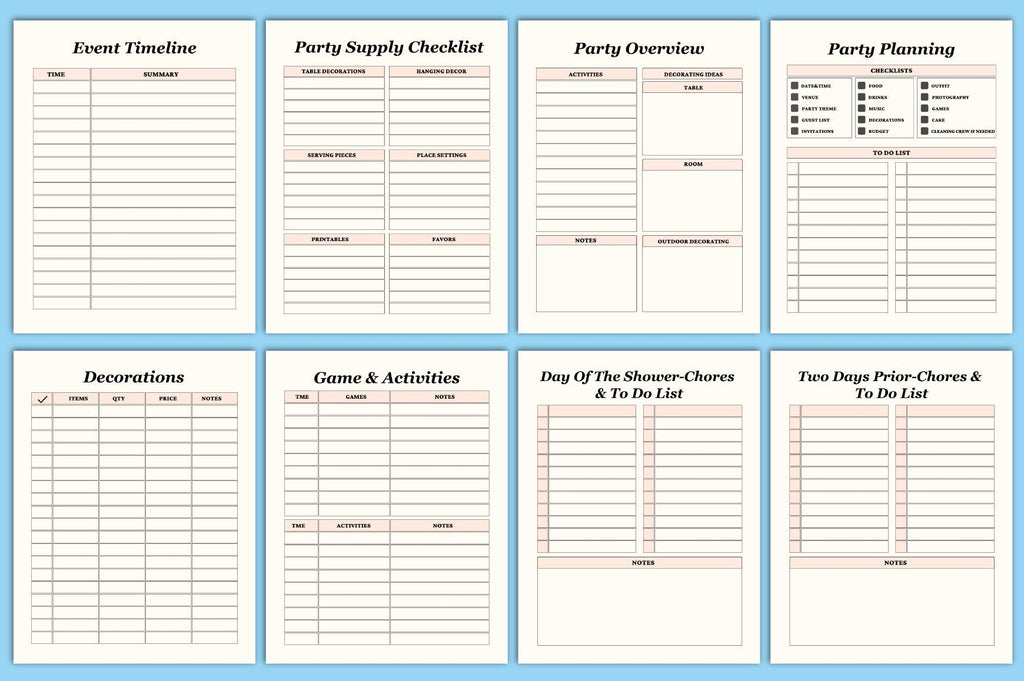 Editable Baby Shower Planner