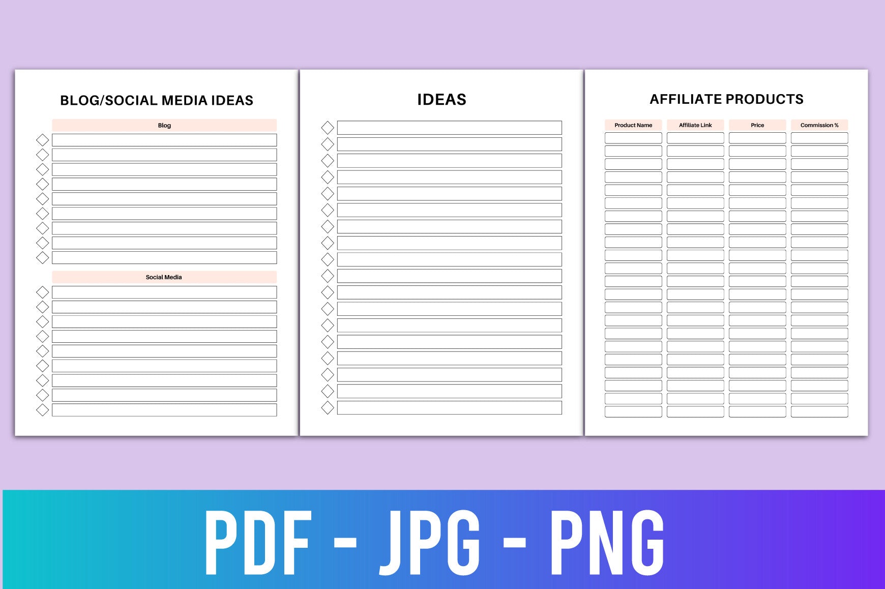 Side Hustle Planner