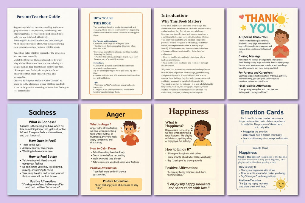 Emotional Regulation Cards for Kids