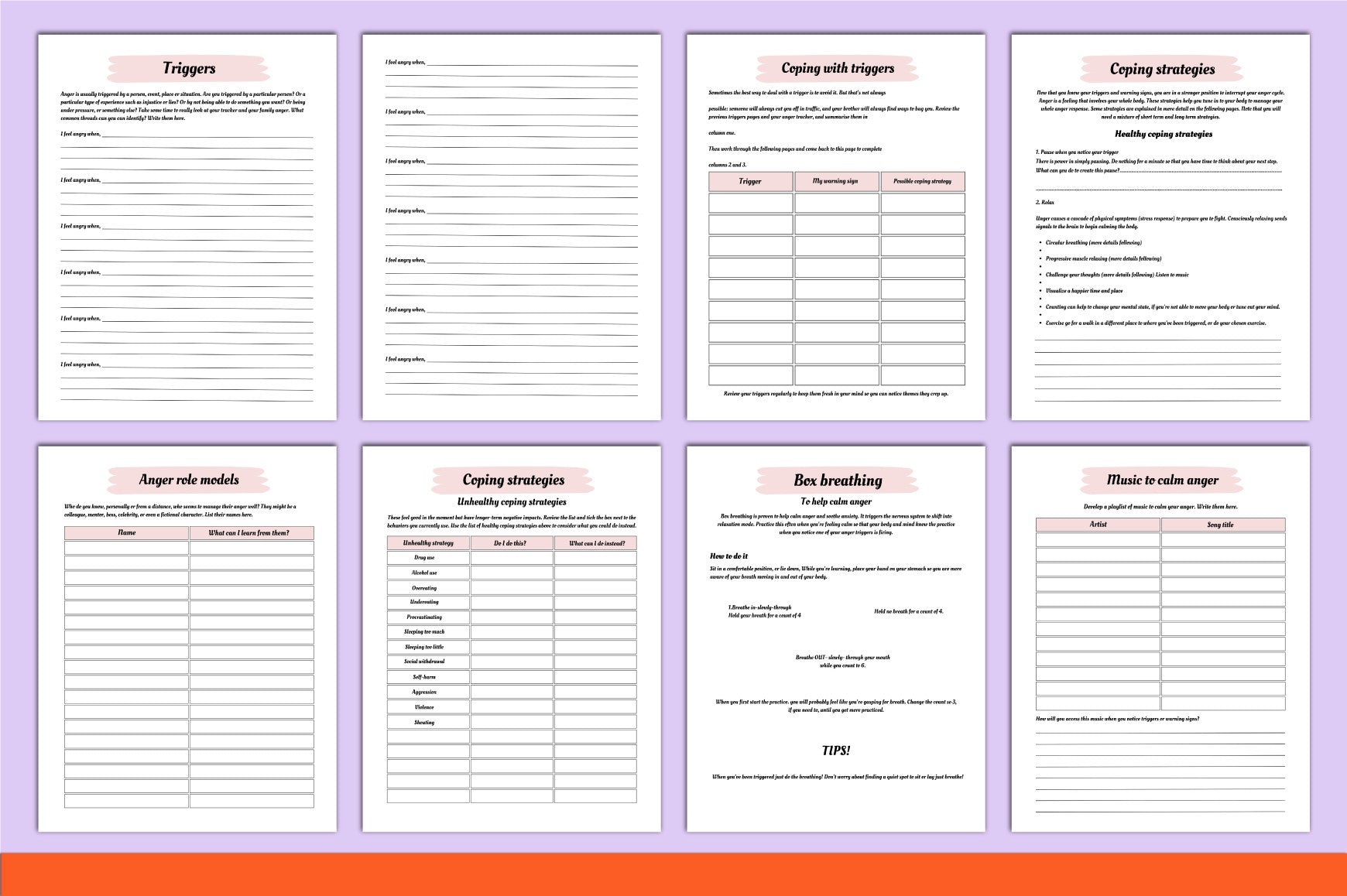 Anger Management Therapy Book