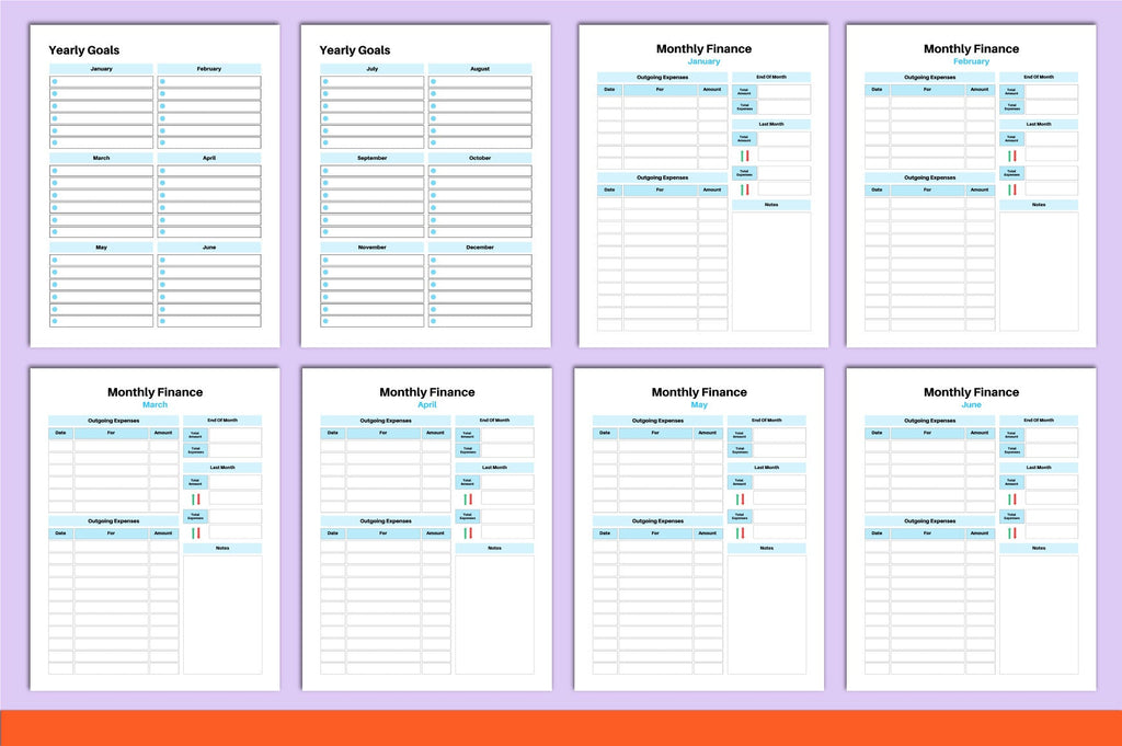 ADHD Printable Planner including goal tracker and habit tracking pages