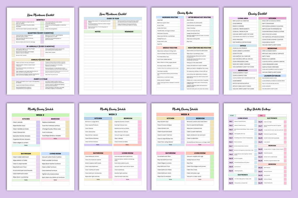 Cleaning Schedule Planner Template