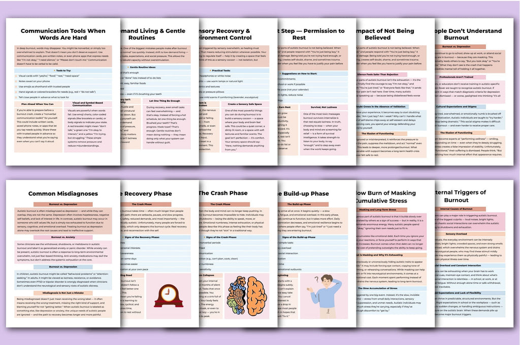 Autistic Burnout Recovery Guide Planner Printable Workbook