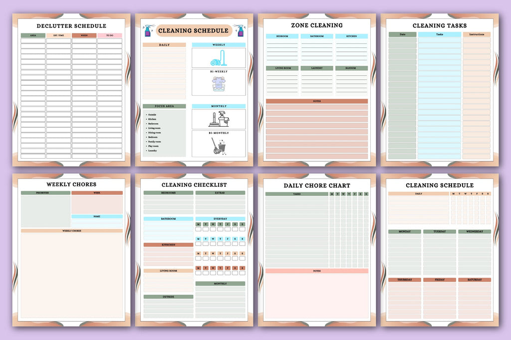 Home Cleaning Schedule Planner