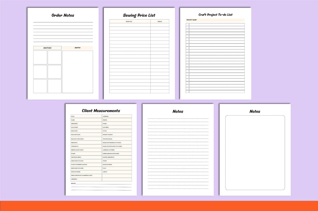 Sewing Projects Planner