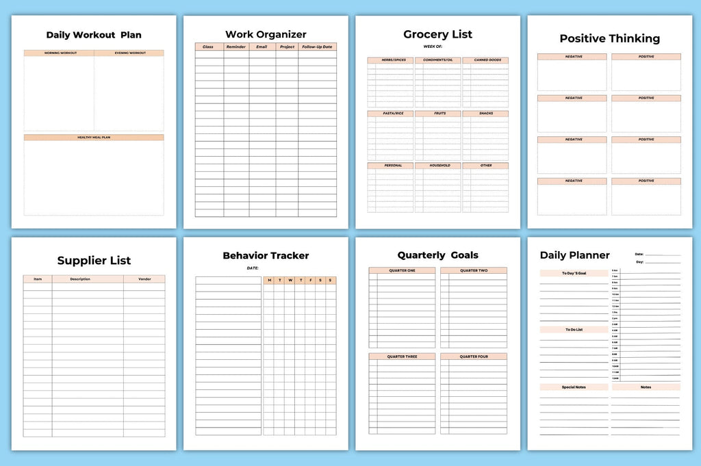 Editable Working From Home Planner