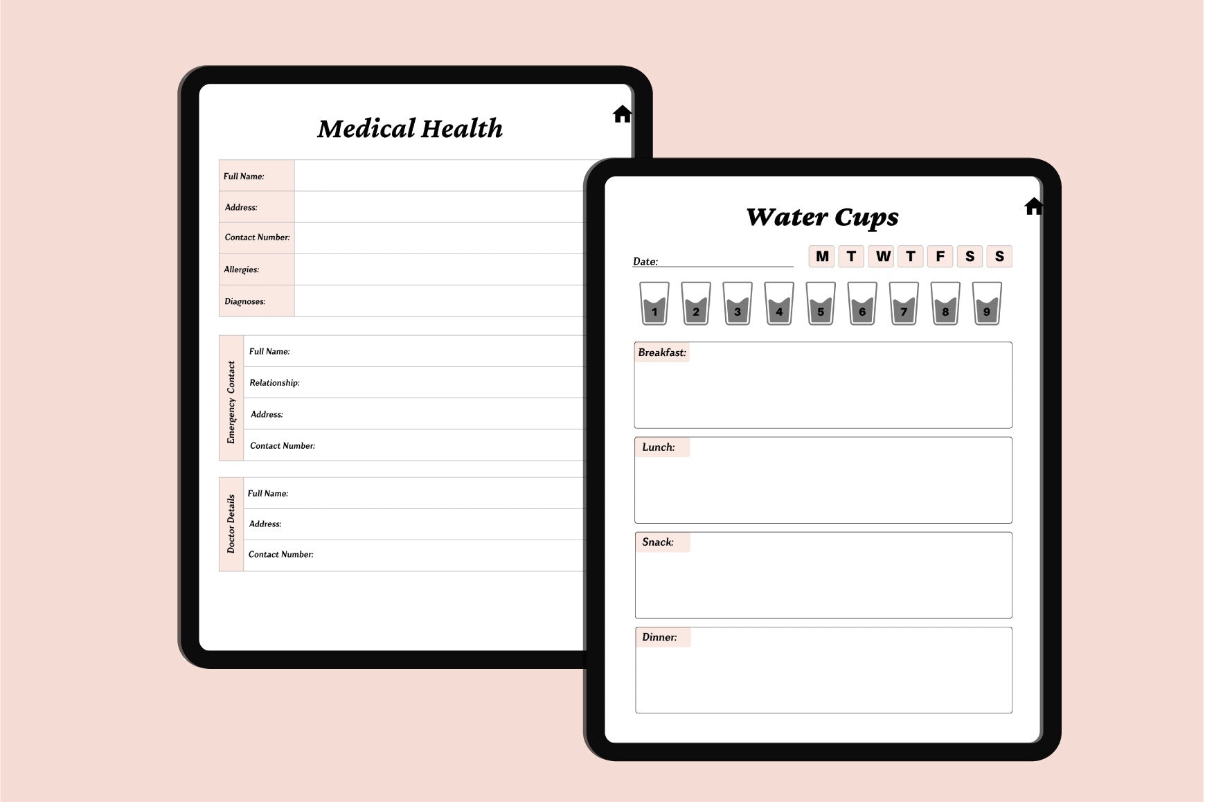 ADHD Printable Planner with goal tracker and habit tracking worksheets