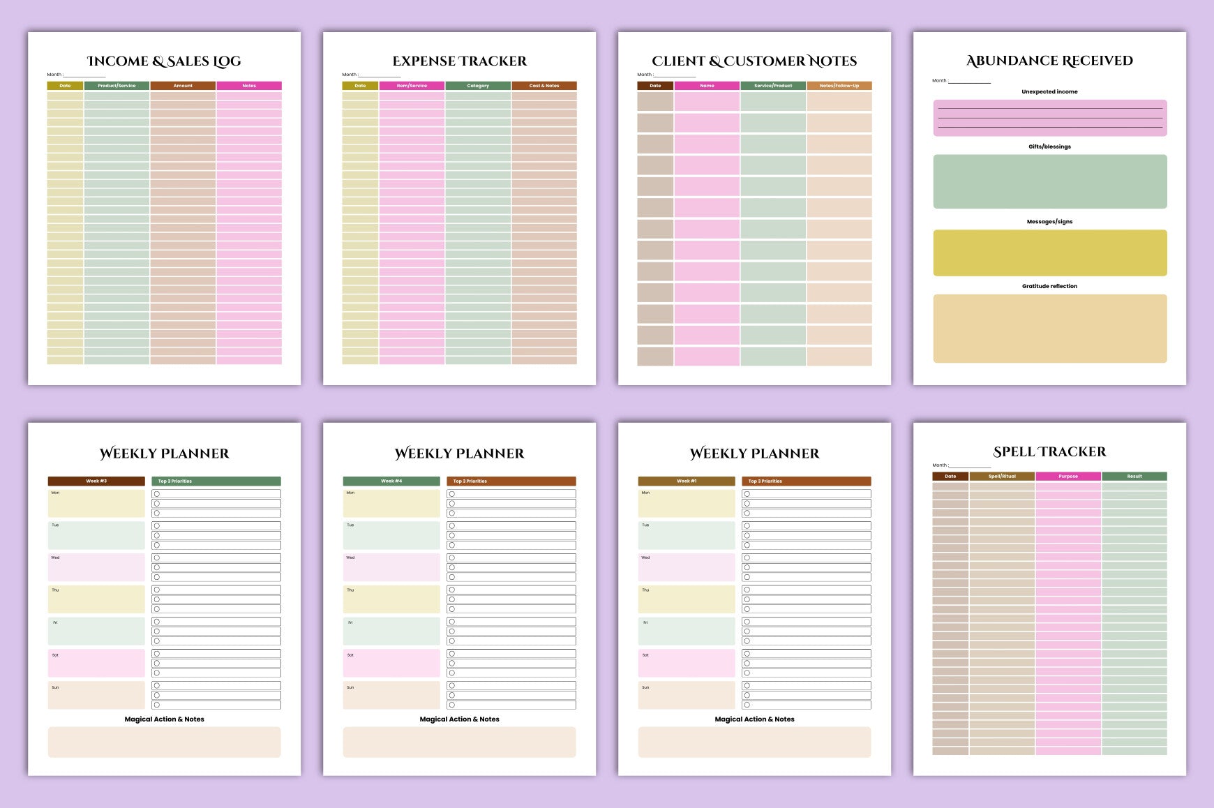 Witchcraft Business Planner