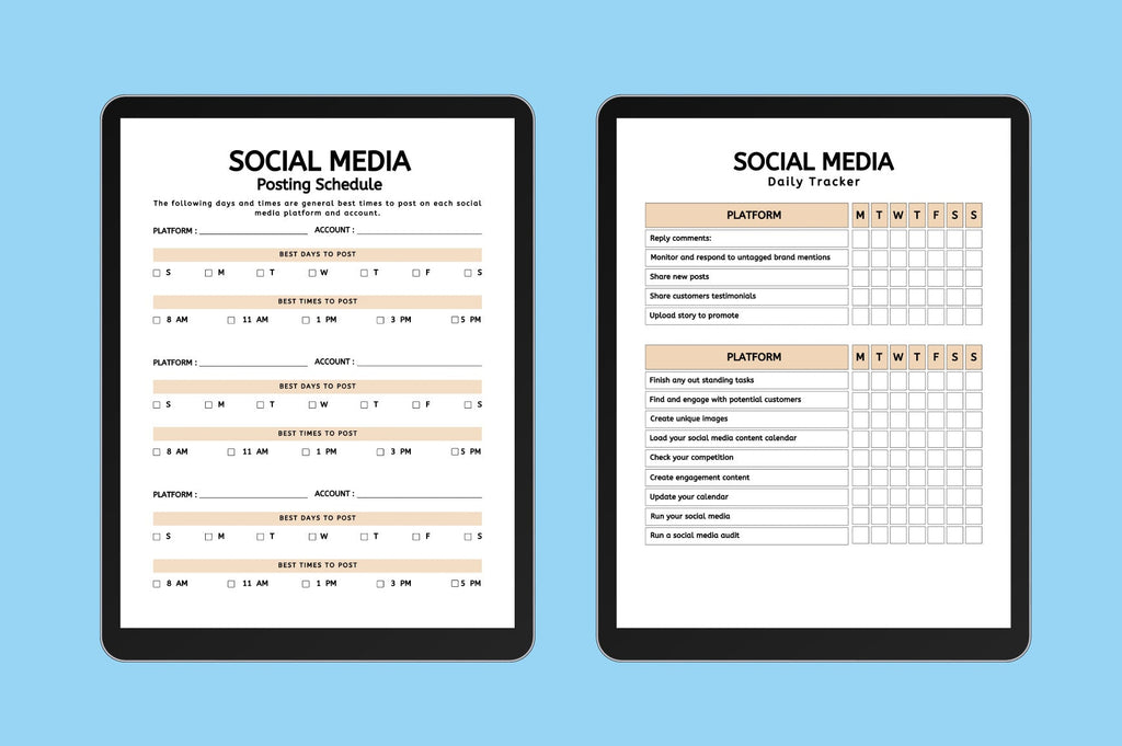 Editable Social Media Planner